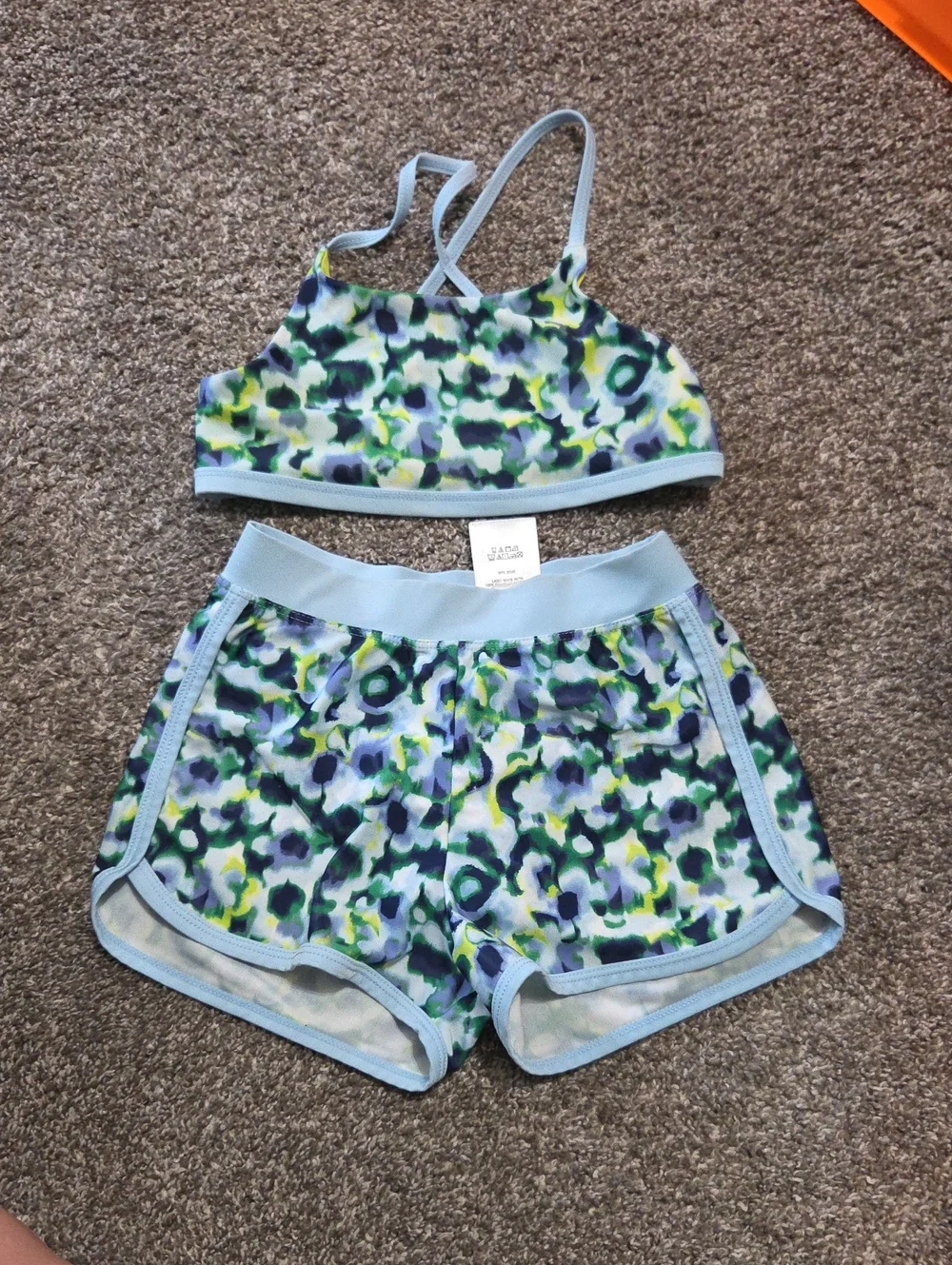 Floral Cami Swim Set — Blue, Green, Navy